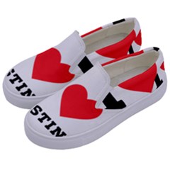 I Love Justin Kids  Canvas Slip Ons by ilovewhateva