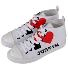 I Love Justin Women s Mid-top Canvas Sneakers by ilovewhateva