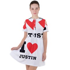 I Love Justin Short Sleeve Shoulder Cut Out Dress  by ilovewhateva