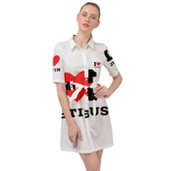 I Love Justin Belted Shirt Dress by ilovewhateva