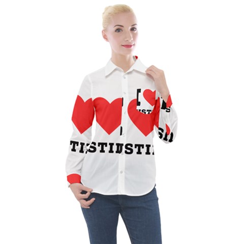 I Love Justin Women s Long Sleeve Pocket Shirt by ilovewhateva