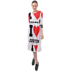 I Love Justin Ruffle End Midi Chiffon Dress by ilovewhateva