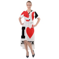 I Love Justin Front Wrap High Low Dress by ilovewhateva