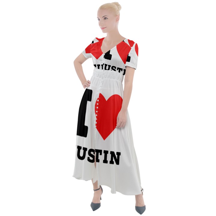 I love justin Button Up Short Sleeve Maxi Dress