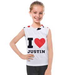 I Love Justin Kids  Mesh Tank Top by ilovewhateva