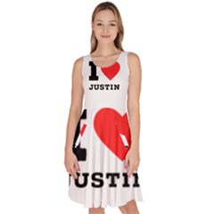 I Love Justin Knee Length Skater Dress With Pockets by ilovewhateva