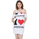 I love justin Shoulder Frill Bodycon Summer Dress View3