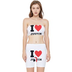 I Love Justin Stretch Shorts And Tube Top Set by ilovewhateva