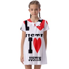 I Love Justin Kids  Asymmetric Collar Dress by ilovewhateva