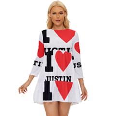 I Love Justin Long Sleeve Babydoll Dress by ilovewhateva