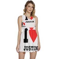 I Love Justin Sleeveless High Waist Mini Dress by ilovewhateva