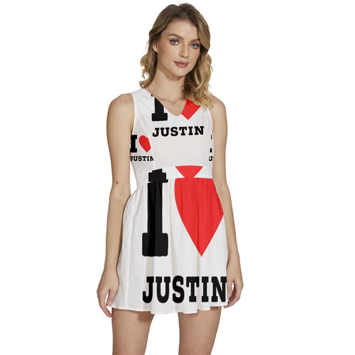 I love justin Sleeveless High Waist Mini Dress