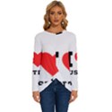 I love justin Long Sleeve Crew Neck Pullover Top View1