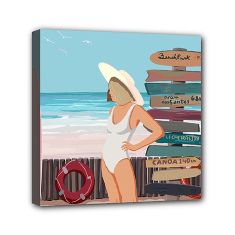 Vacation On The Ocean Mini Canvas 6  X 6  (stretched) by SychEva