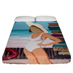 Vacation On The Ocean Fitted Sheet (king Size) by SychEva