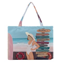 Vacation On The Ocean Zipper Medium Tote Bag by SychEva