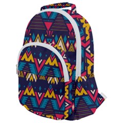 Pattern Colorful Aztec Rounded Multi Pocket Backpack by Wegoenart