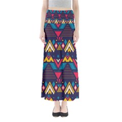 Pattern Colorful Aztec Full Length Maxi Skirt by Wegoenart