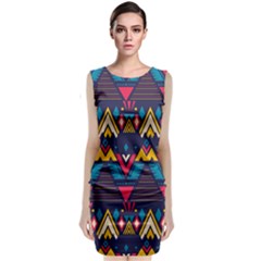 Pattern Colorful Aztec Classic Sleeveless Midi Dress by Wegoenart