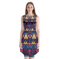 Pattern Colorful Aztec Sleeveless Chiffon Dress   by Wegoenart