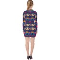 Pattern Colorful Aztec V-neck Bodycon Long Sleeve Dress View2