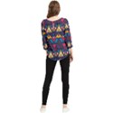 Pattern Colorful Aztec Chiffon Quarter Sleeve Blouse View2