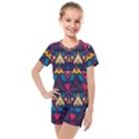 Pattern Colorful Aztec Kids  Mesh Tee and Shorts Set View1