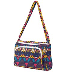 Pattern Colorful Aztec Front Pocket Crossbody Bag by Wegoenart