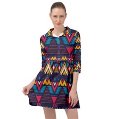 Pattern Colorful Aztec Mini Skater Shirt Dress by Wegoenart