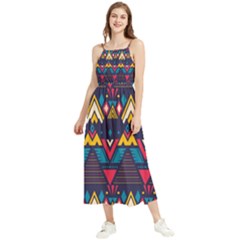 Pattern Colorful Aztec Boho Sleeveless Summer Dress by Wegoenart