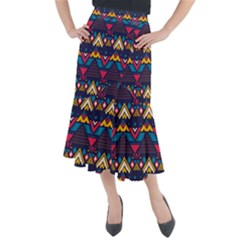 Pattern Colorful Aztec Midi Mermaid Skirt by Wegoenart