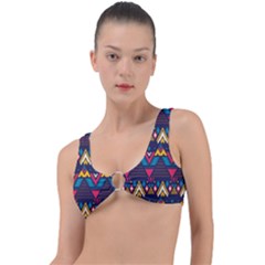 Pattern Colorful Aztec Ring Detail Bikini Top by Wegoenart