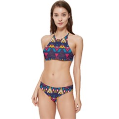 Pattern Colorful Aztec Banded Triangle Bikini Set by Wegoenart