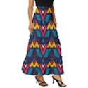 Pattern Colorful Aztec Tiered Ruffle Maxi Skirt View3