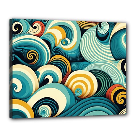 Waves Ocean Sea Abstract Whimsical (1) Canvas 20  X 16  (stretched)