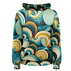 Waves Ocean Sea Abstract Whimsical (1) Women s Pullover Hoodie by Jancukart