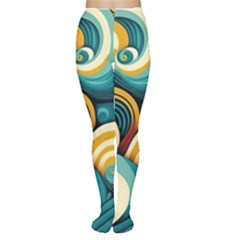 Waves Ocean Sea Abstract Whimsical (1) Tights by Jancukart