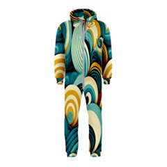 Waves Ocean Sea Abstract Whimsical (1) Hooded Jumpsuit (kids) by Jancukart