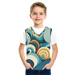 Waves Ocean Sea Abstract Whimsical (1) Kids  Basketball Tank Top