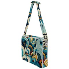 Waves Ocean Sea Abstract Whimsical (1) Cross Body Office Bag by Jancukart