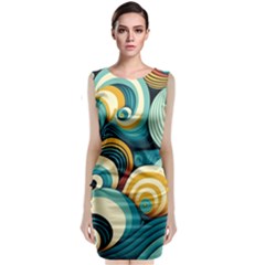 Waves Ocean Sea Abstract Whimsical (1) Classic Sleeveless Midi Dress