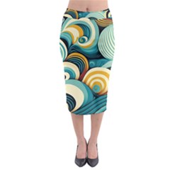 Waves Ocean Sea Abstract Whimsical (1) Midi Pencil Skirt