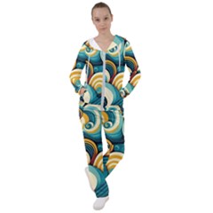 Waves Ocean Sea Abstract Whimsical (1) Women s Tracksuit by Jancukart