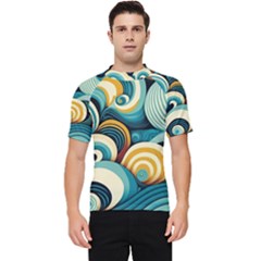 Waves Ocean Sea Abstract Whimsical (1) Men s Short Sleeve Rash Guard