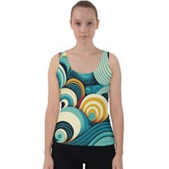 Waves Ocean Sea Abstract Whimsical (1) Velvet Tank Top by Jancukart