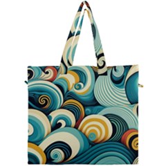 Waves Ocean Sea Abstract Whimsical (1) Canvas Travel Bag