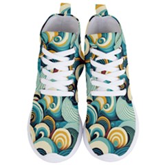 Waves Ocean Sea Abstract Whimsical (1) Women s Lightweight High Top Sneakers