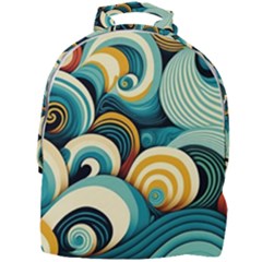 Waves Ocean Sea Abstract Whimsical (1) Mini Full Print Backpack