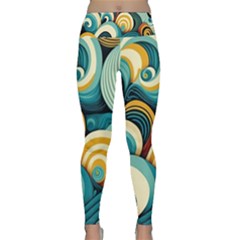 Waves Ocean Sea Abstract Whimsical (1) Lightweight Velour Classic Yoga Leggings