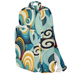 Waves Ocean Sea Abstract Whimsical (1) Double Compartment Backpack